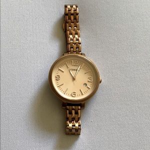 Fossil copper metal watch